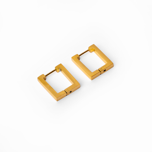 18K Gold Plated Square Earrings