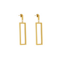 Minimalist Rectangular Earrings Plated in 18K Gold