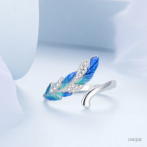 Peacock Feather Earrings and Ring Set