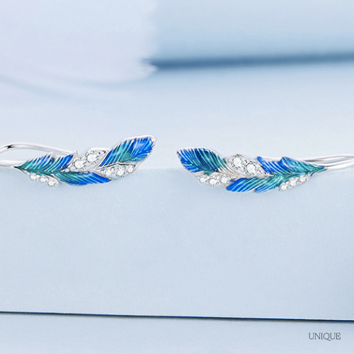Peacock Feather Earrings and Ring Set