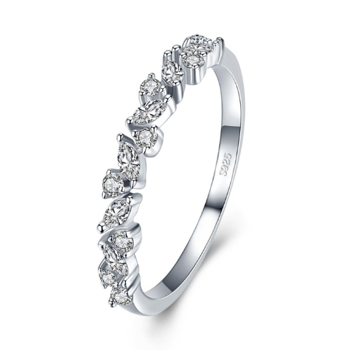Drop-Shaped Zirconia Crystal Ring in 925 Silver