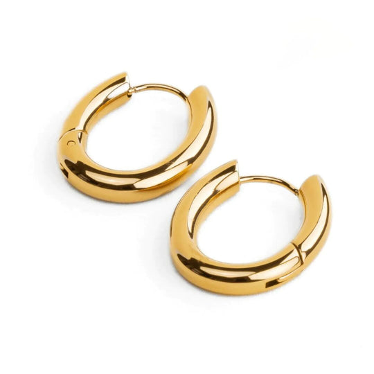 Fiora Mini Hoop Earrings Plated in 18K Gold