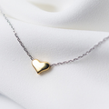 Golden Heart Necklace with Silver Chain