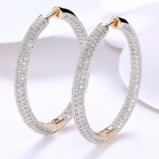 Cravejados Hoop Earrings Plated in 18K Gold