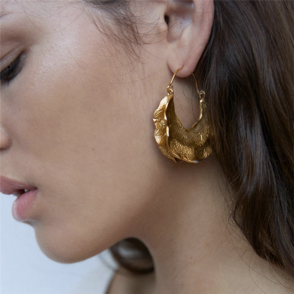18K Gold Plated Leaf Earrings