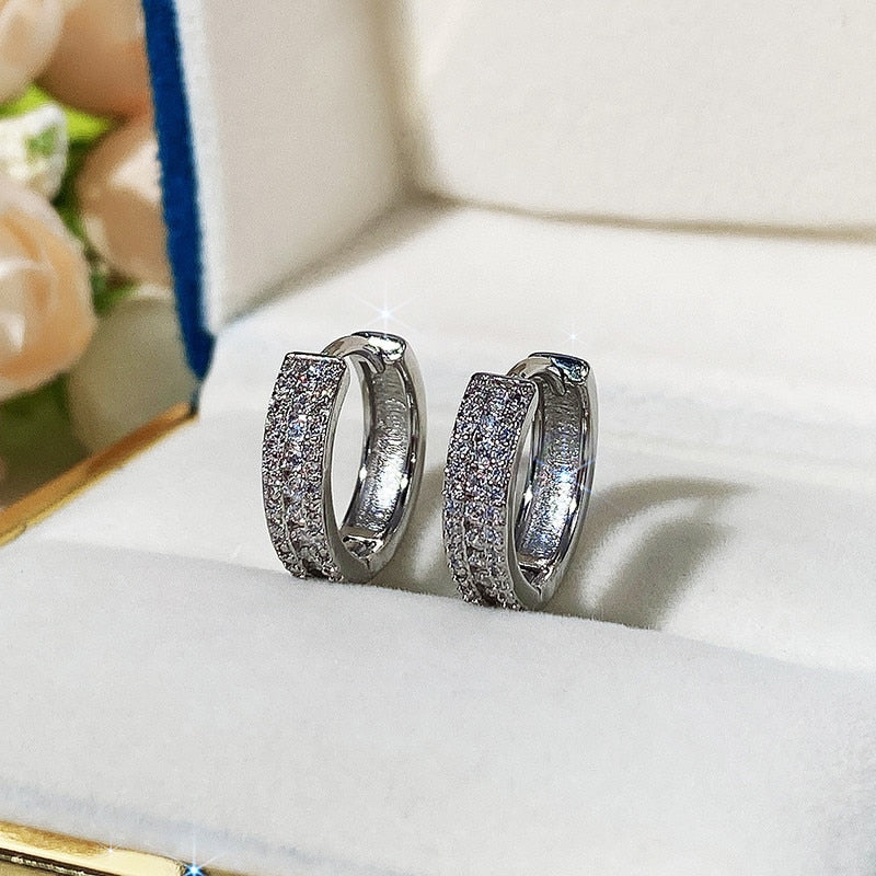 Hoop Earrings with Cubic Zirconia