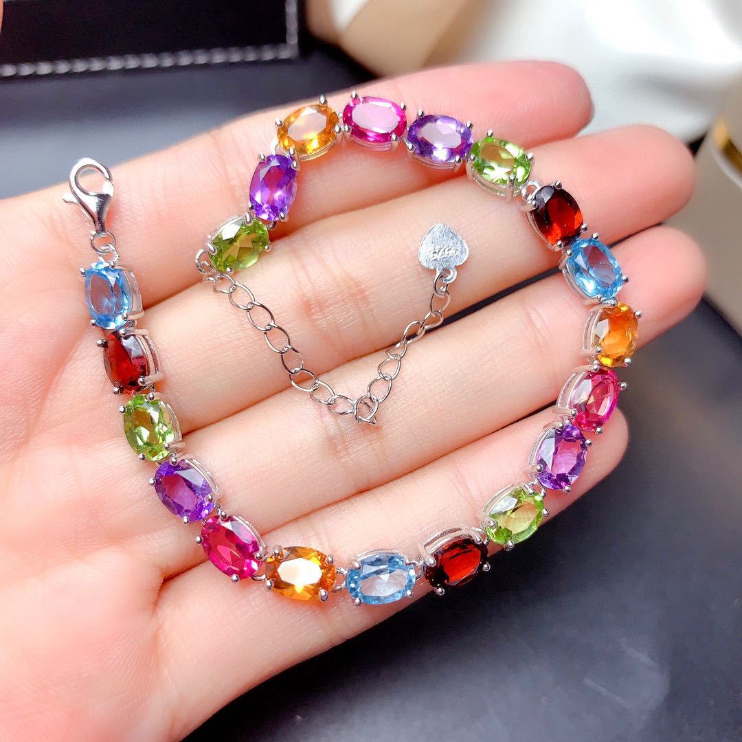 Colourful Zirconia Silver Bracelet