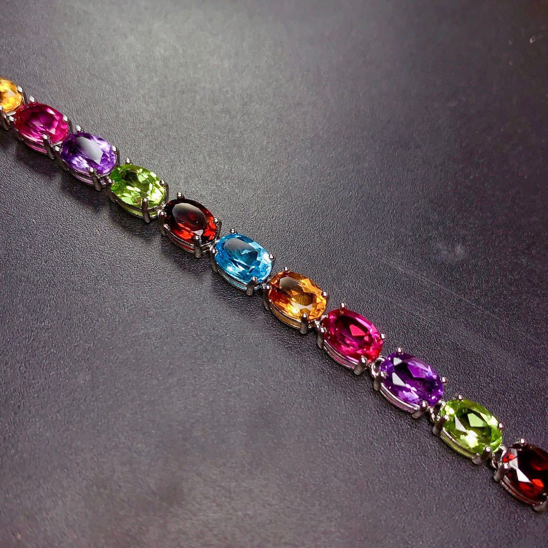 Colourful Zirconia Silver Bracelet
