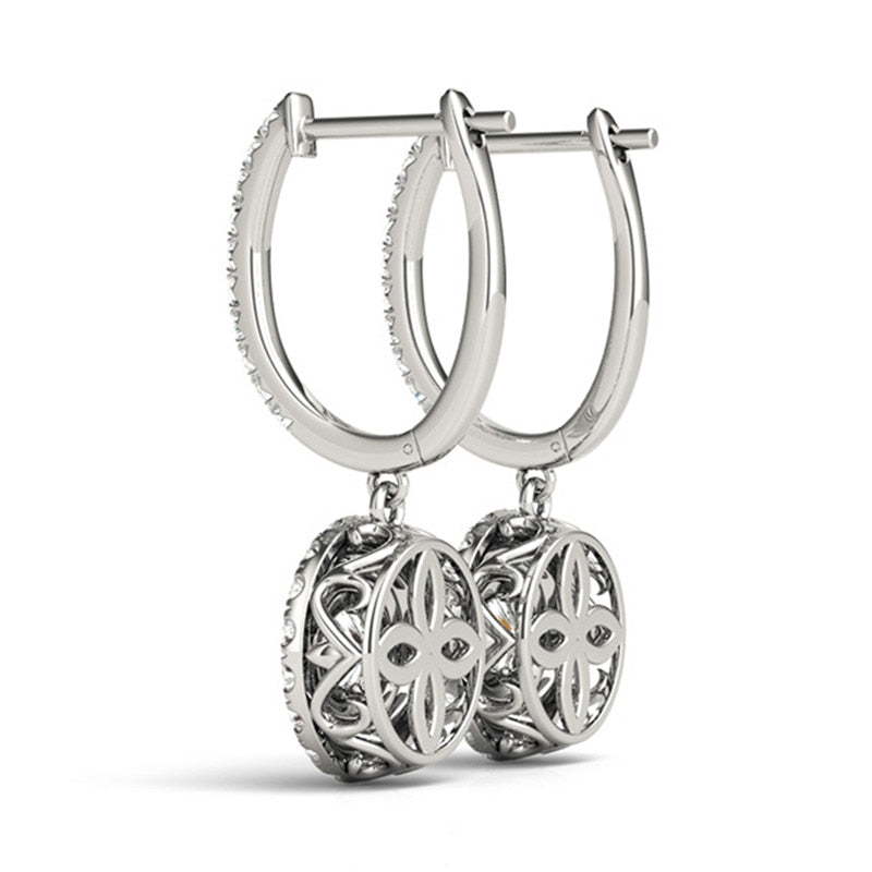 Eternity Earrings with Cubic Zirconia Inlays