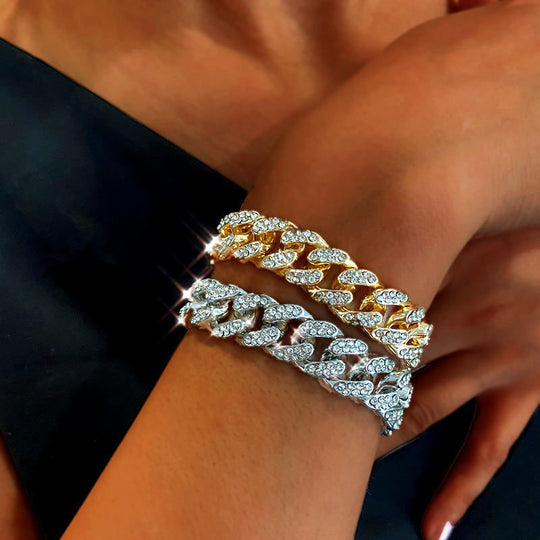 Cuban Bracelet with Zirconia Inlays
