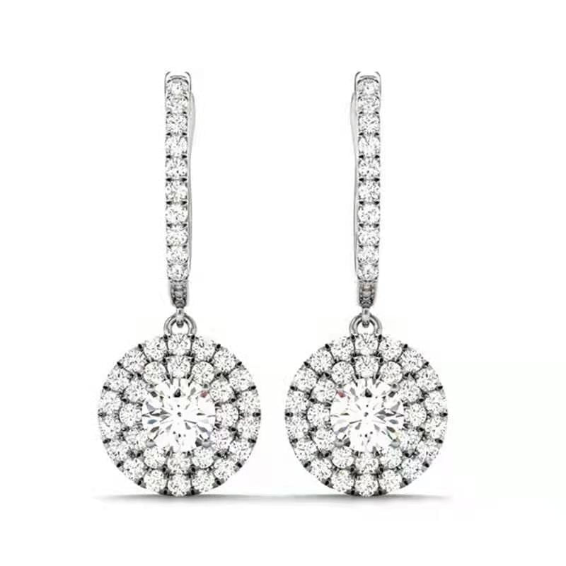 Eternity Earrings with Cubic Zirconia Inlays