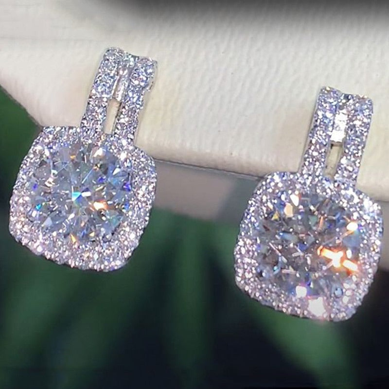 Huitan Earrings with Cubic Zirconia Inlays