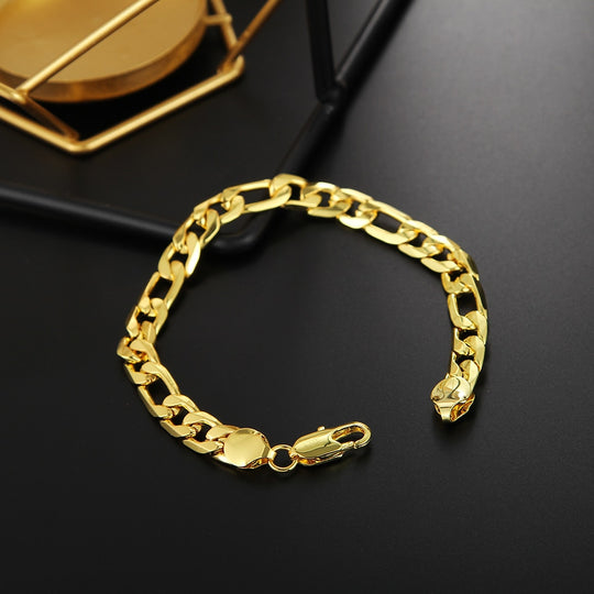 Men's Link Bracelet Plated in 18K Gold