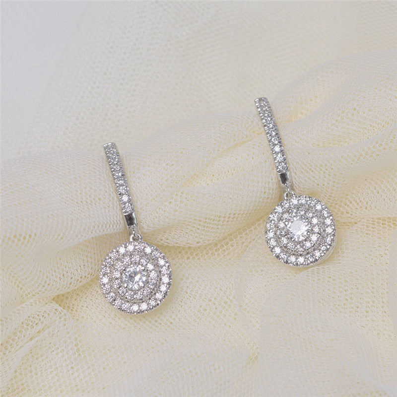 Eternity Earrings with Cubic Zirconia Inlays