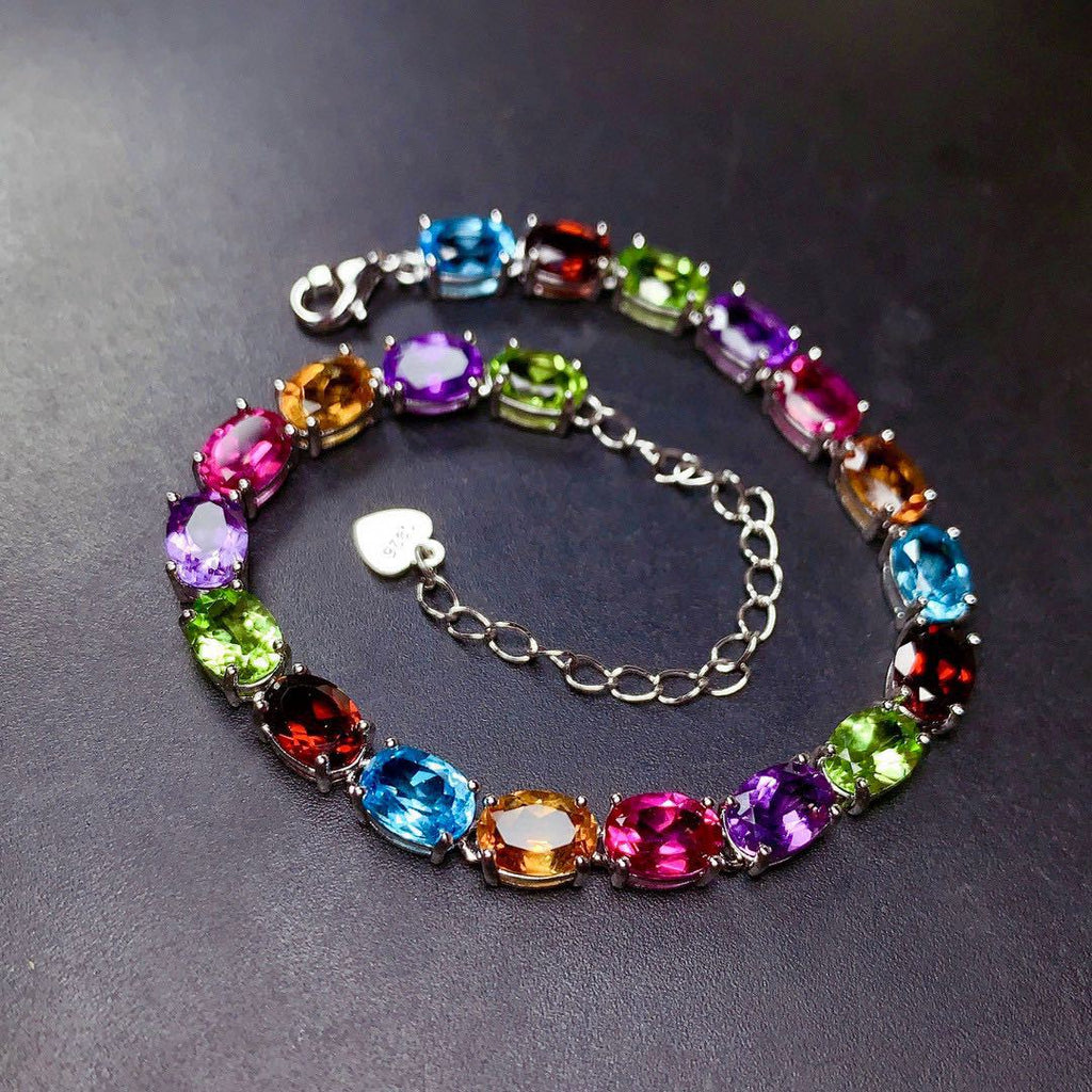 Colourful Zirconia Silver Bracelet