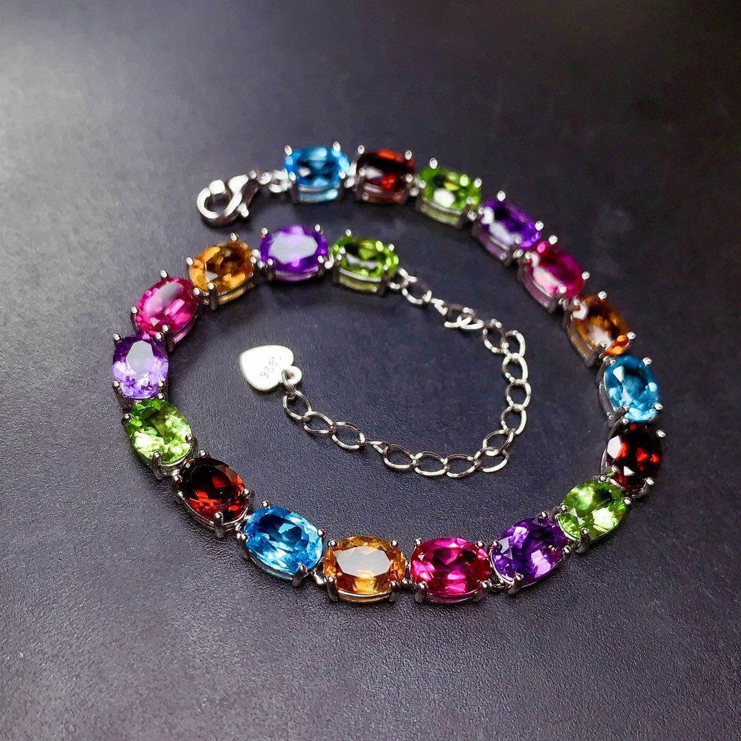 Colourful Zirconia Silver Bracelet