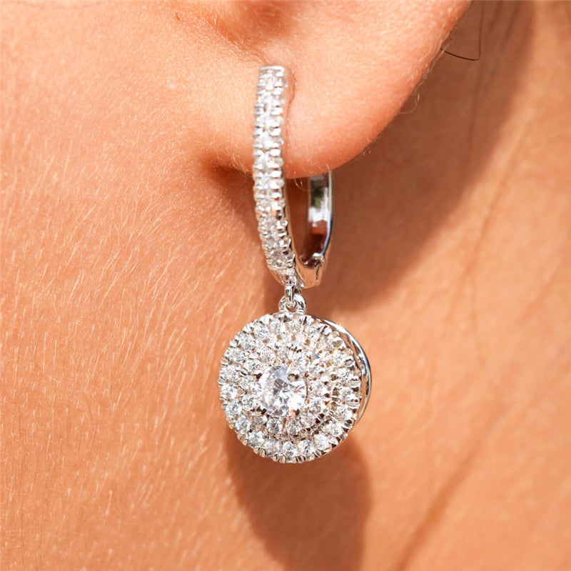 Eternity Earrings with Cubic Zirconia Inlays