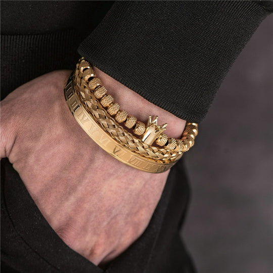 Roman King Bracelet Gold Plated in 18K
