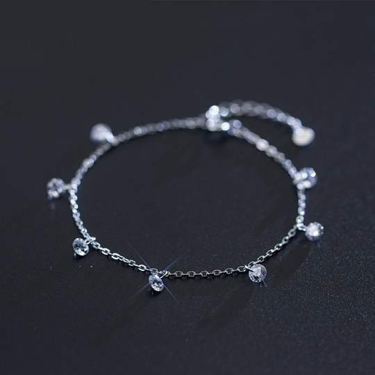 Silver Bracelet with Zirconia Stones