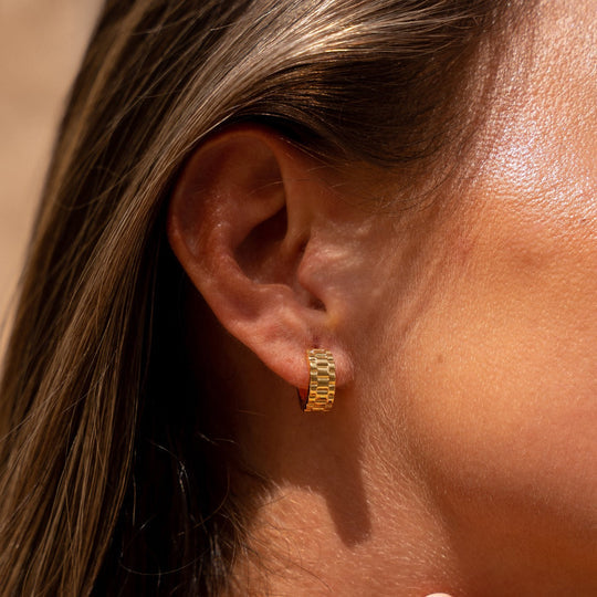 Textured 18K Gold Plated Earrings