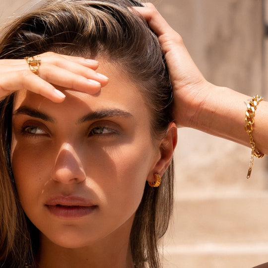 Textured 18K Gold Plated Earrings