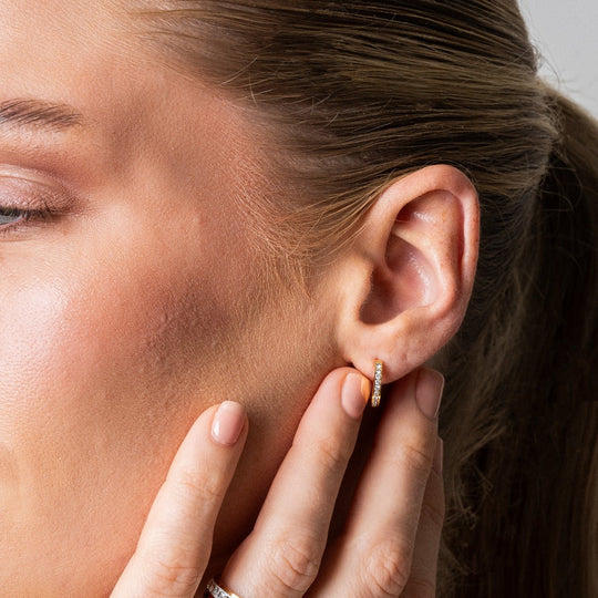 Mini Hoop Earrings Plated in 18K Gold