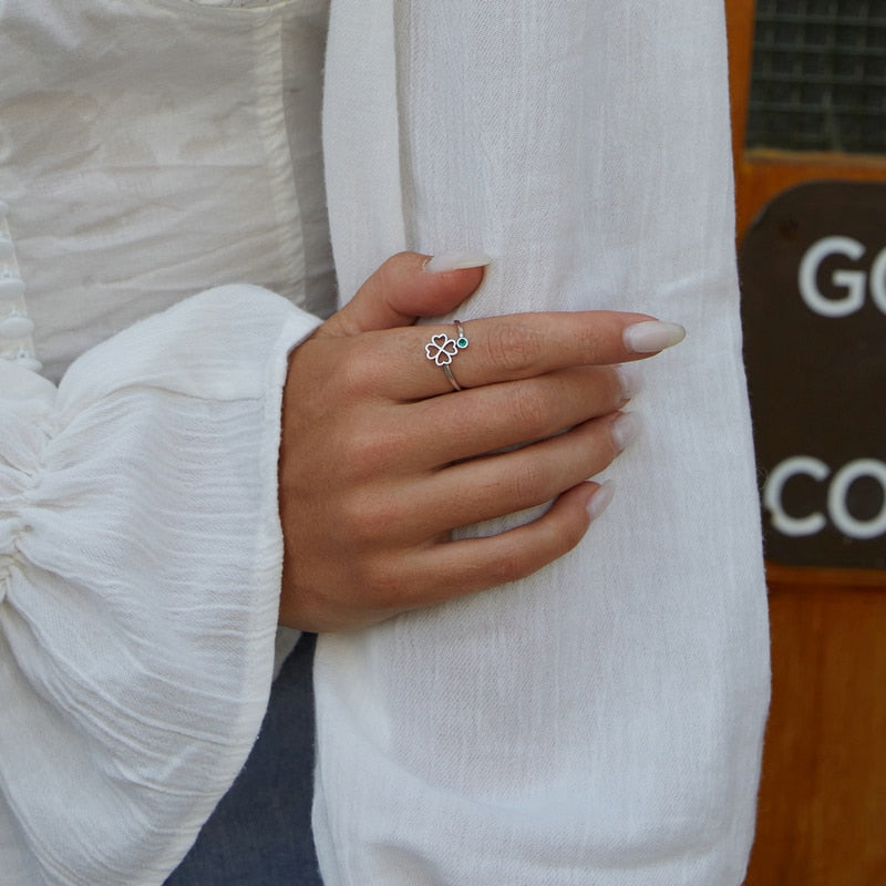 Lucky Clover Ring in 925 Silver