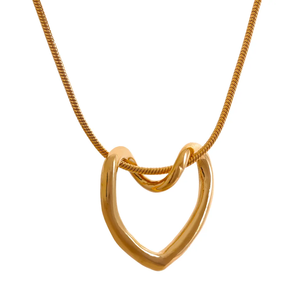 Gold Necklace with Heart Pendant