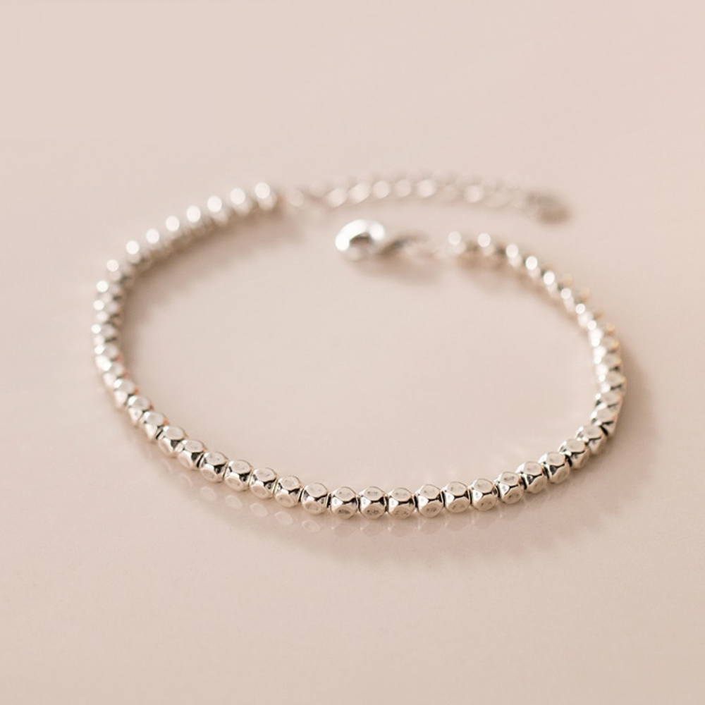 Adjustable Geometric Silver Bracelet