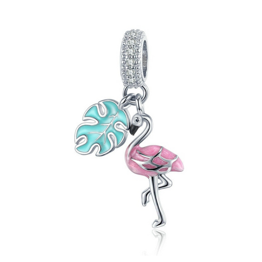 Charm Pink Flamingo - 925 Silver