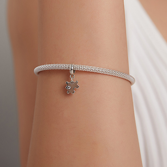 Puzzle Piece Charm - 925 Silver