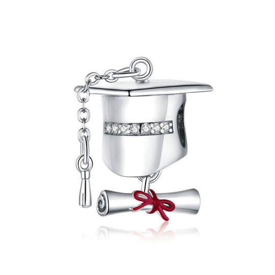 Graduation Cap Charm - 925 Silver