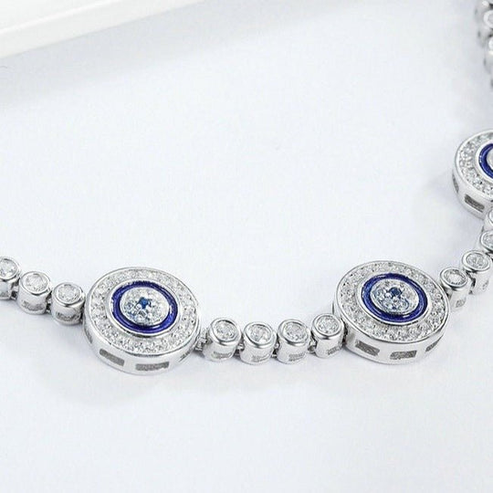 Blue Turkish Eye Bracelet in Cubic Zirconia