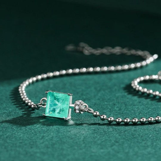 Silver Bracelet with Paraíba Tourmaline