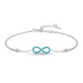 Silver Infinity Bracelet with Turquoise