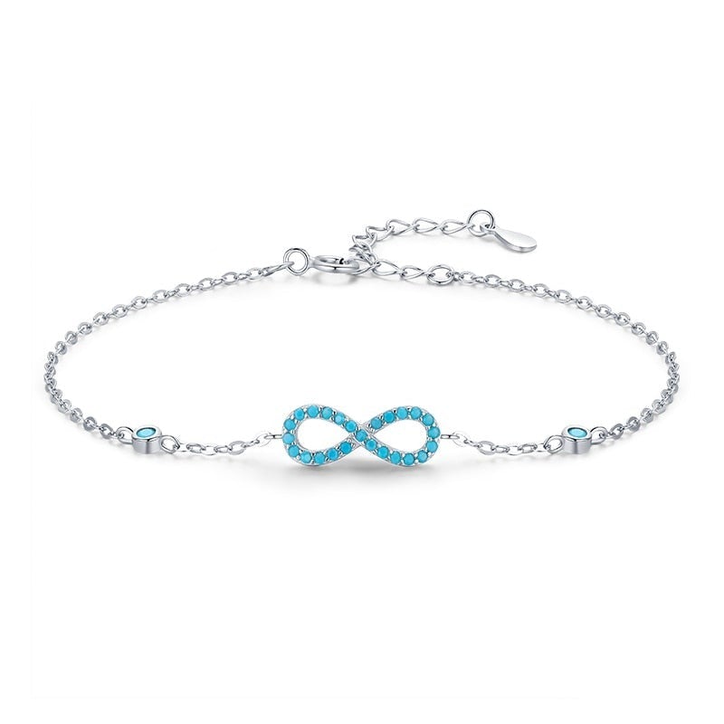 Silver Infinity Bracelet with Turquoise