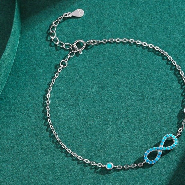 Silver Infinity Bracelet with Turquoise