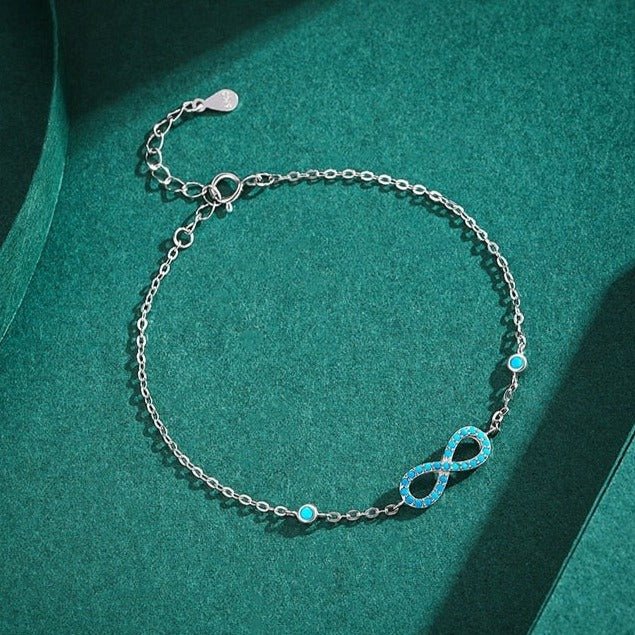 Silver Infinity Bracelet with Turquoise