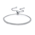 Trendy Adjustable Bracelet with Cubic Zirconia in Silver