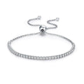 Trendy Adjustable Bracelet with Cubic Zirconia in Silver